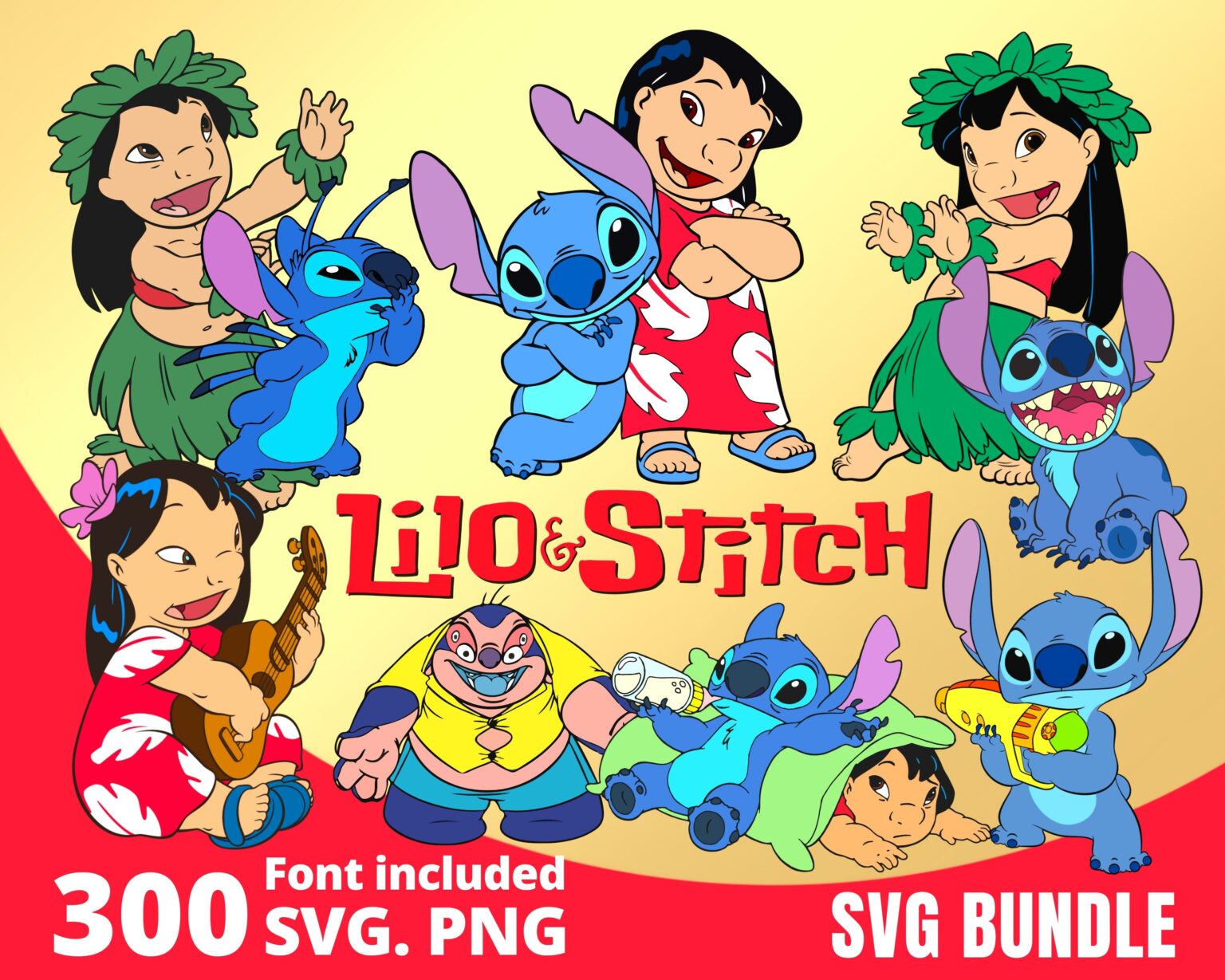 Lilo and stitch svg bundle cartoonpng