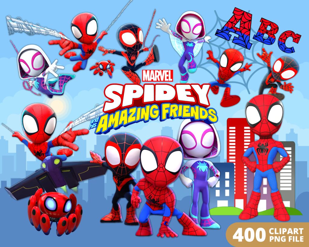 Spidey and his Amazing Friends Digital Papers – CartoonPng