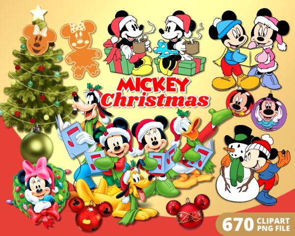 Mickey Christmas Digital Papers – CartoonPng