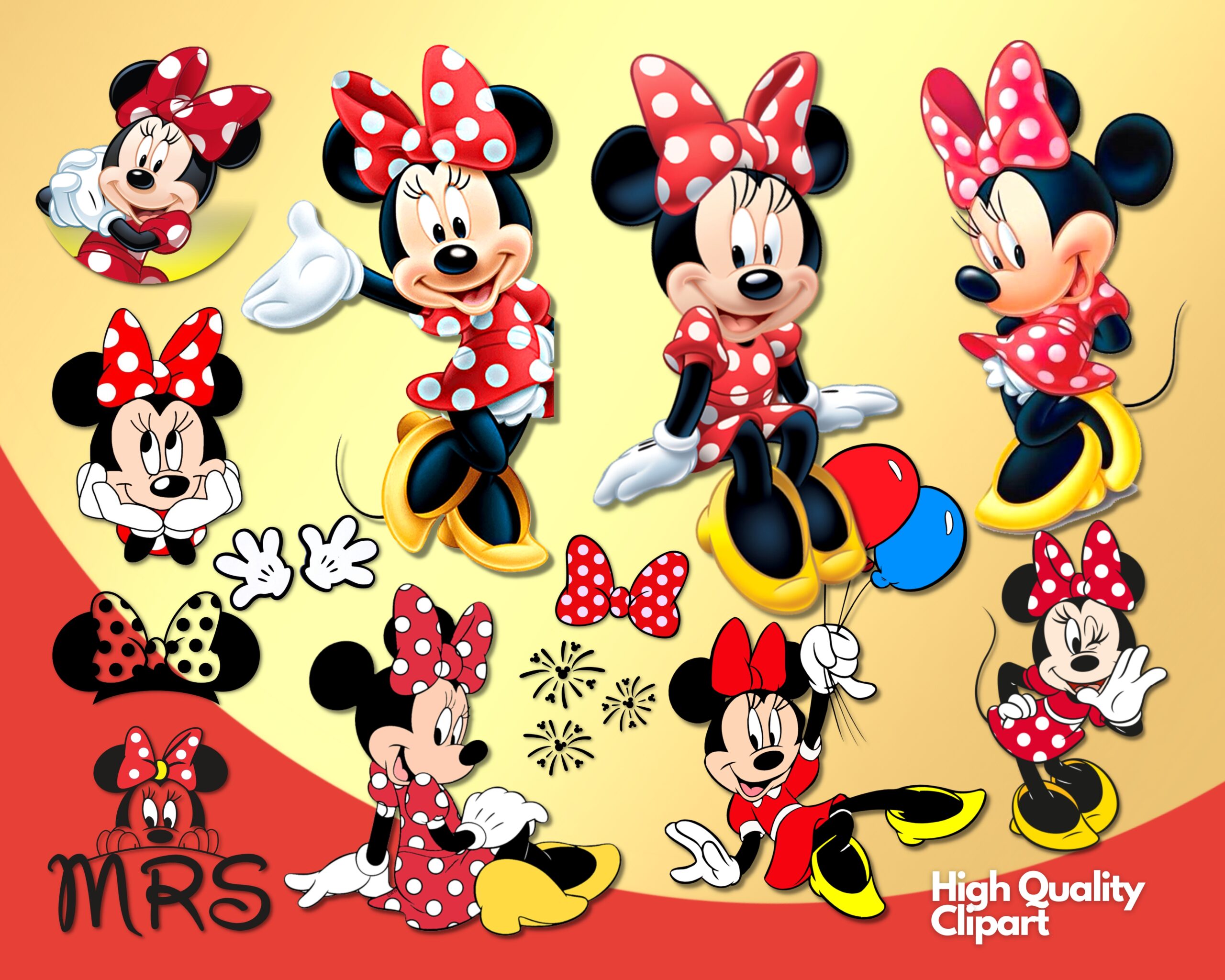 Minnie Mouse Red Clipart PNG CartoonPng