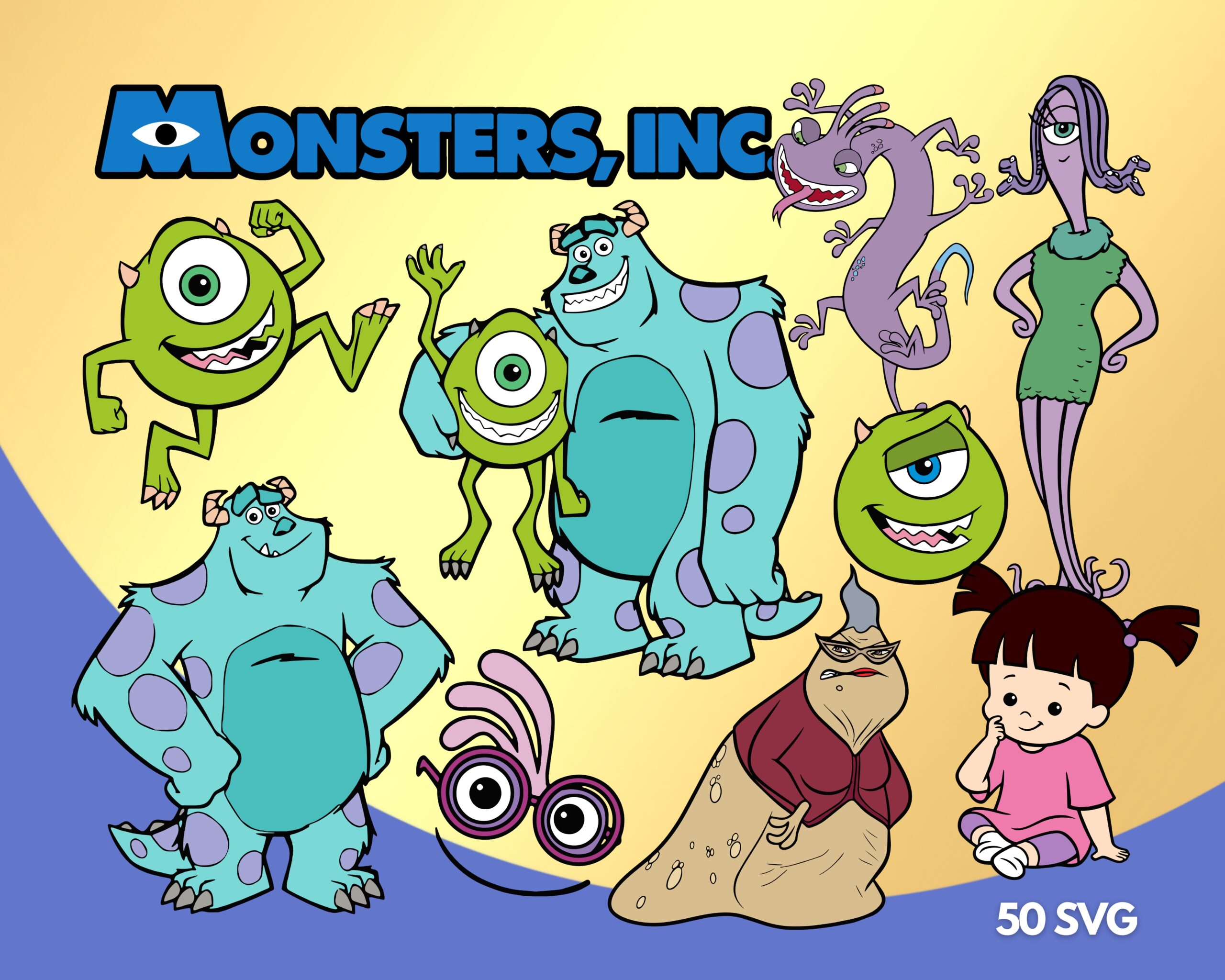 Sully LAYERED SVG Monsters Inc SVG Sully Clipart Sully 