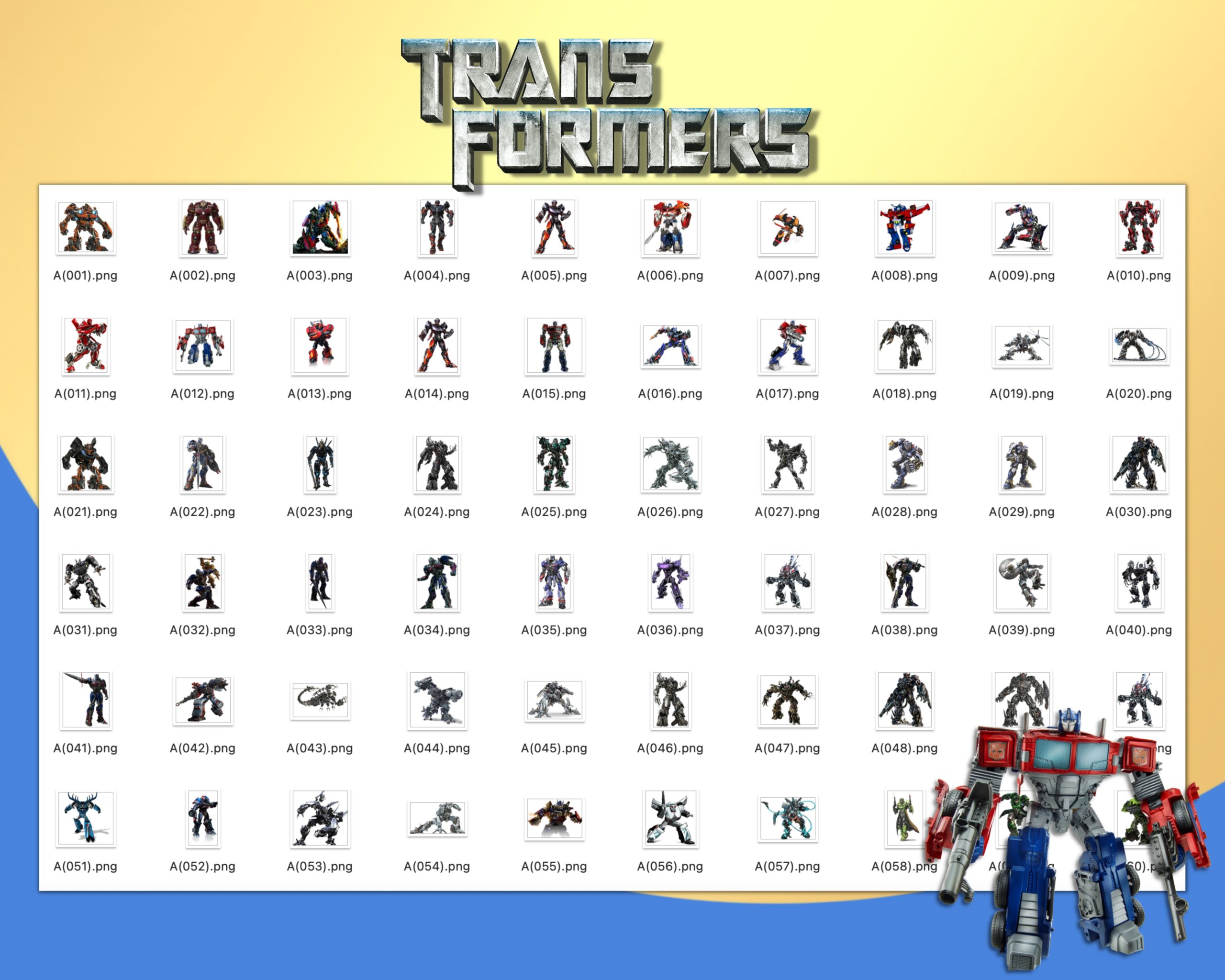 transformers names and pictures list